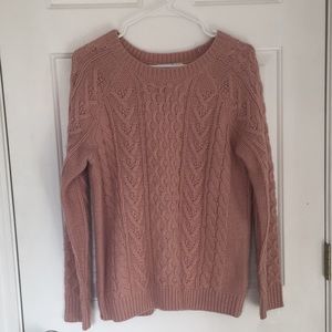 Forever21 Dusty Pink Cable Knit Sweater